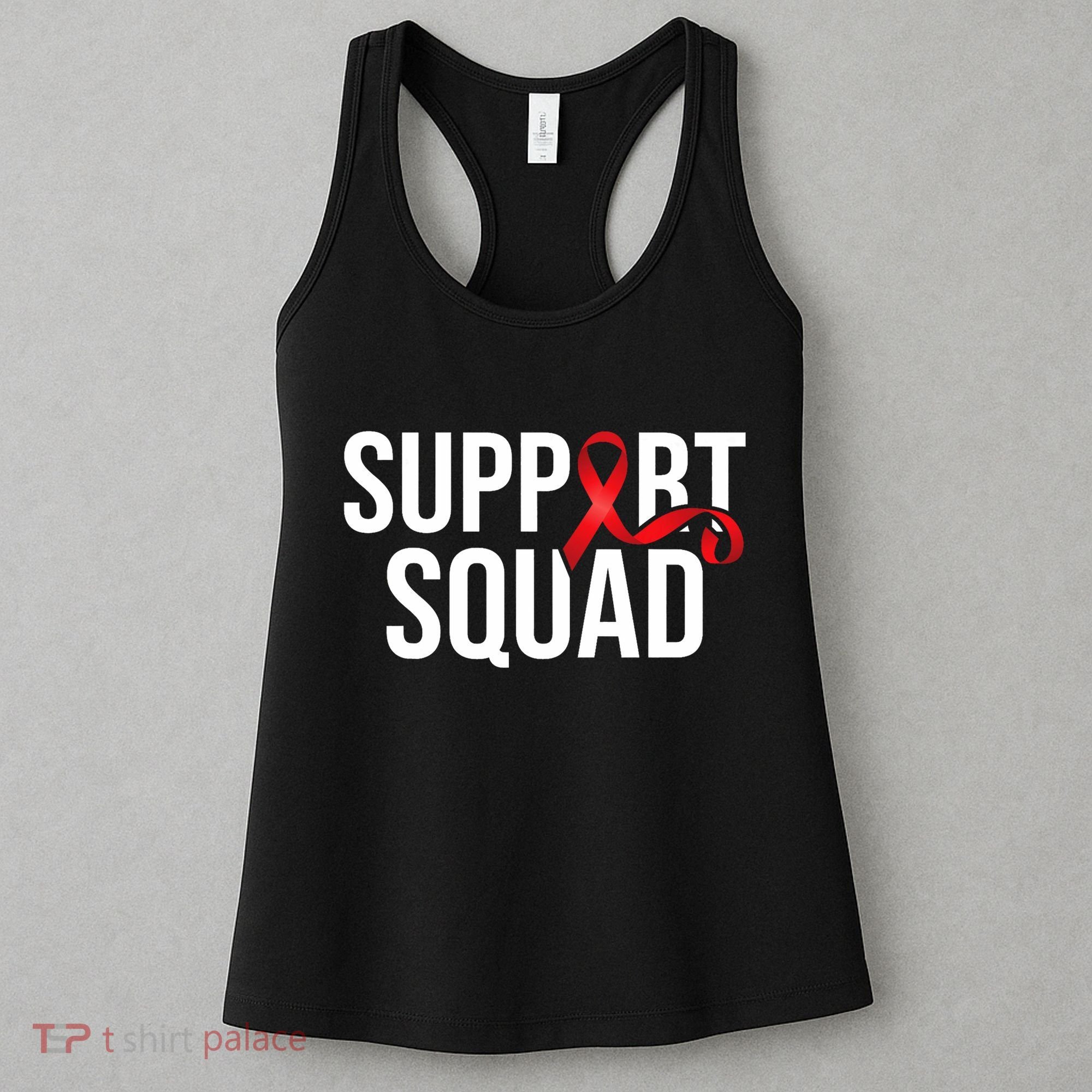 Support Squad Aids Support Hiv Awareness Red Ribbon Women's Tank Top
