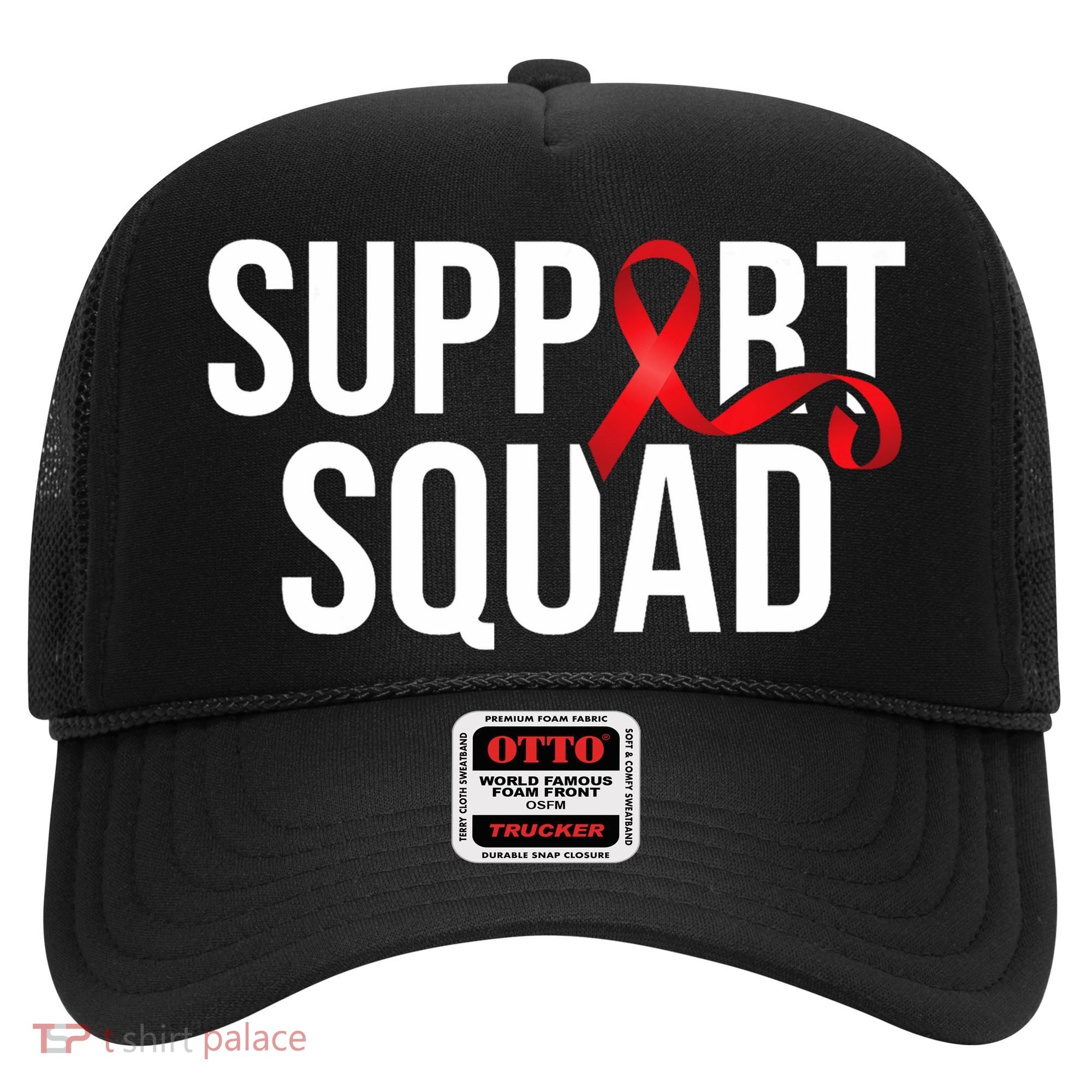Support Squad Aids Support Hiv Awareness Red Ribbon Hat