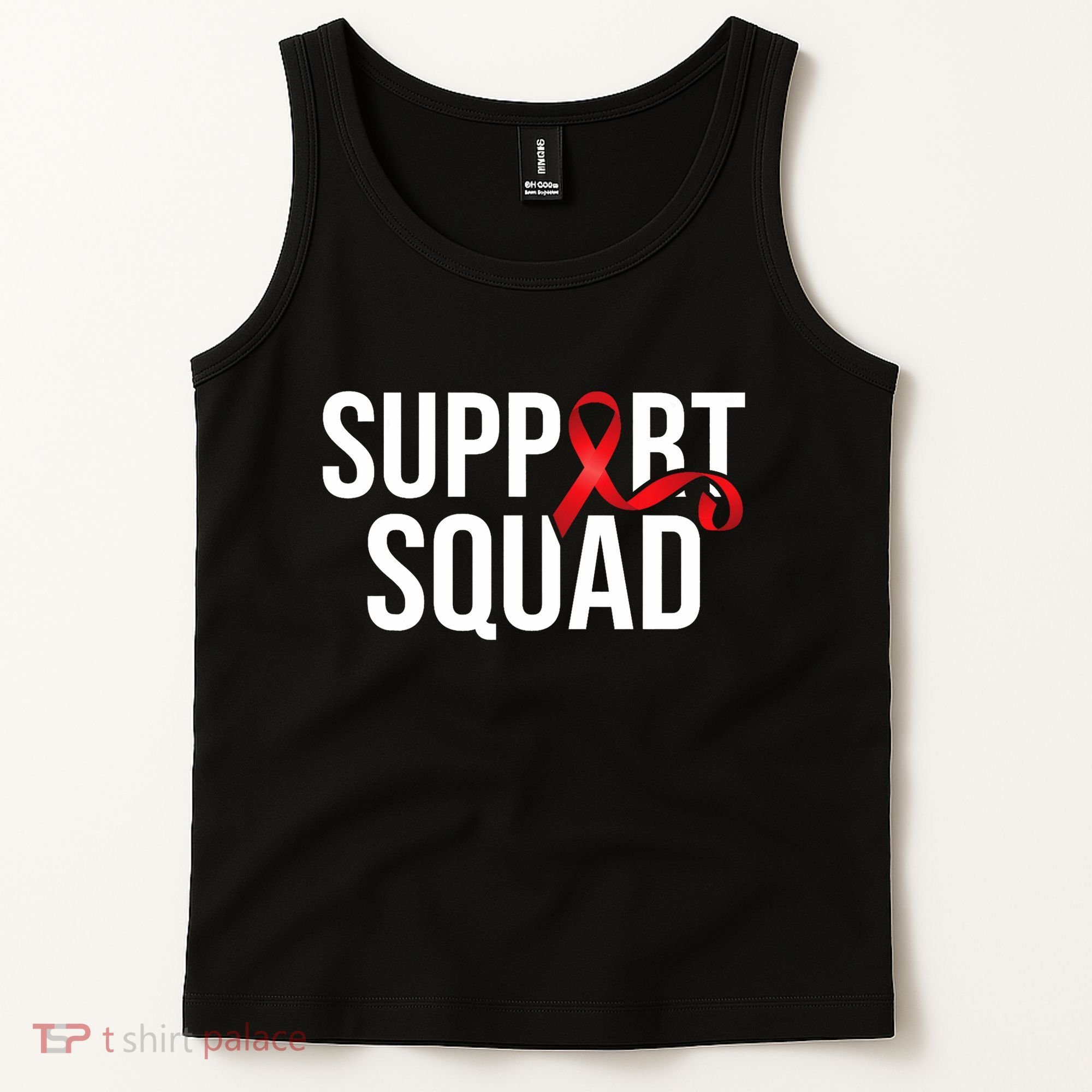 Support Squad Aids Support Hiv Awareness Red Ribbon Tank Top
