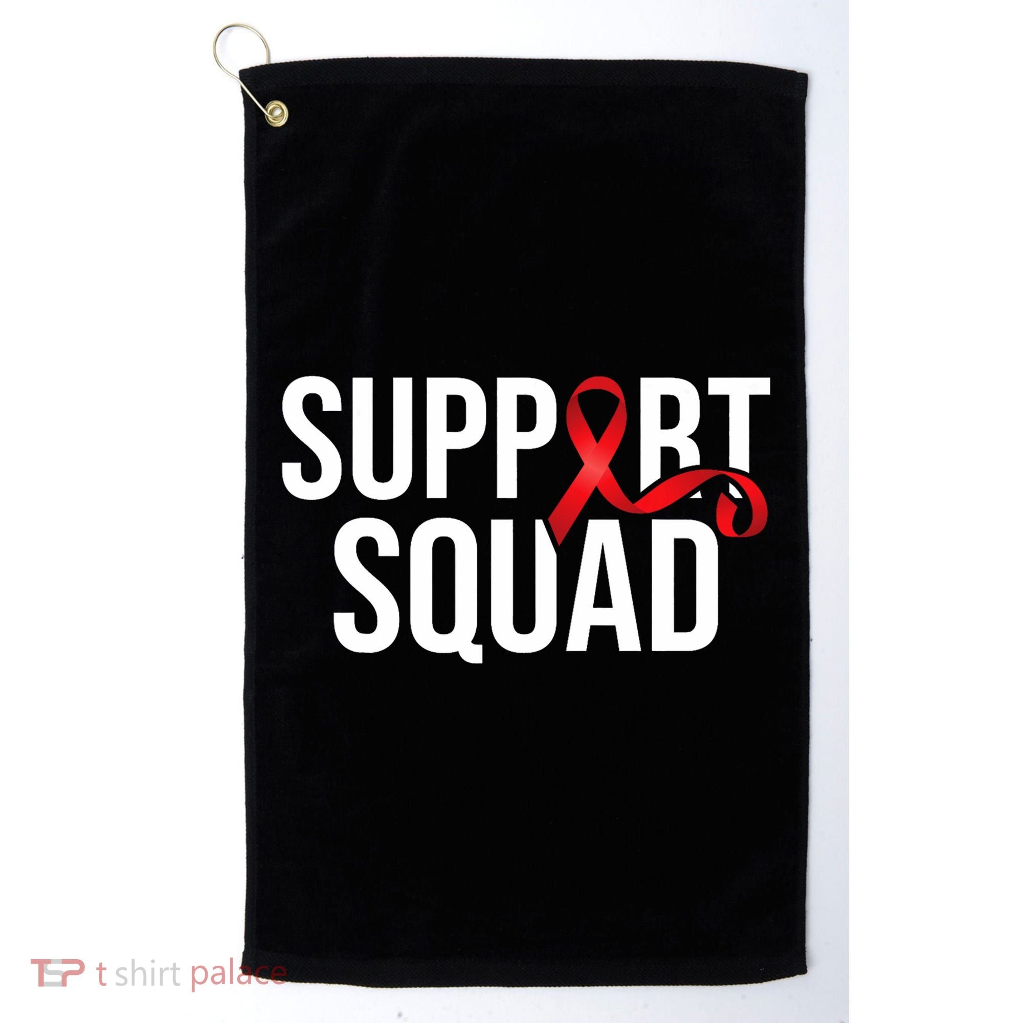 Support Squad Aids Support Hiv Awareness Red Ribbon Golf Towel