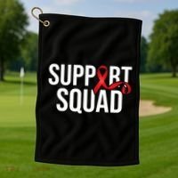 Support Squad Aids Support Hiv Awareness Red Ribbon Golf Towel thumb 1