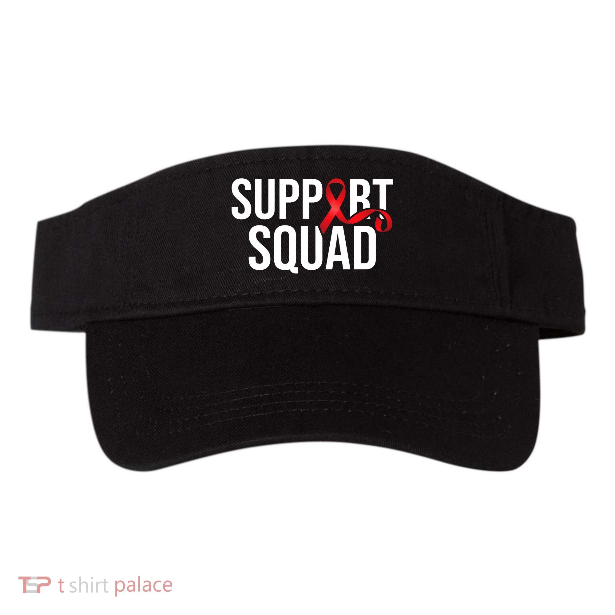 Support Squad Aids Support Hiv Awareness Red Ribbon Visor