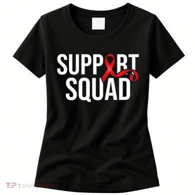 Support Squad Aids Support Hiv Awareness Red Ribbon Women's T-Shirt