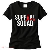 Support Squad Aids Support Hiv Awareness Red Ribbon Women's T-Shirt thumb 0
