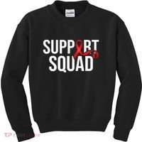 Support Squad Aids Support Hiv Awareness Red Ribbon Kids Sweatshirt thumb 0