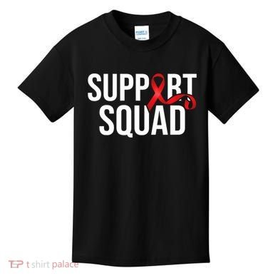 Support Squad Aids Support Hiv Awareness Red Ribbon Kids T-Shirt