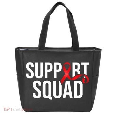 Support Squad Aids Support Hiv Awareness Red Ribbon Tote Bag