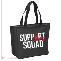 Support Squad Aids Support Hiv Awareness Red Ribbon Tote Bag thumb 2
