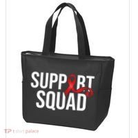 Support Squad Aids Support Hiv Awareness Red Ribbon Tote Bag thumb 3