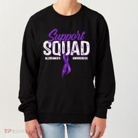 Support Squad Alzheimers Awareness Purple Ribbon Women's Sweatshirt thumb 0