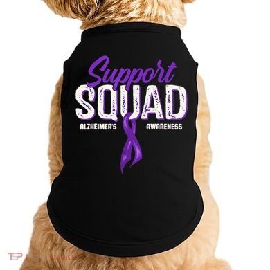 Support Squad Alzheimers Awareness Purple Ribbon Doggie Tank