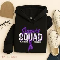 Support Squad Alzheimers Awareness Purple Ribbon Hoodie thumb 4