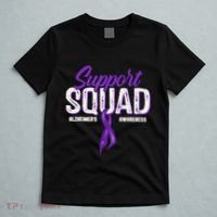 Support Squad Alzheimers Awareness Purple Ribbon T-Shirt thumb 5