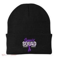 Support Squad Alzheimers Awareness Purple Ribbon Beanie thumb 0