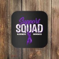 Support Squad Alzheimers Awareness Purple Ribbon Coaster thumb 0