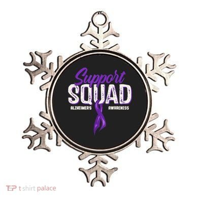 Support Squad Alzheimers Awareness Purple Ribbon Ornament