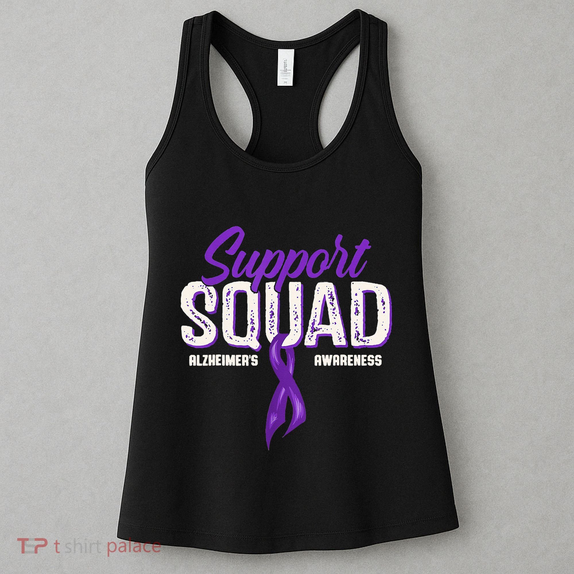 Support Squad Alzheimers Awareness Purple Ribbon Women's Tank Top