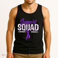 Support Squad Alzheimers Awareness Purple Ribbon Tank Top thumb 3