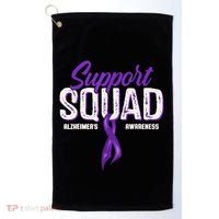 Support Squad Alzheimers Awareness Purple Ribbon Golf Towel thumb 0