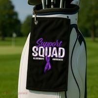 Support Squad Alzheimers Awareness Purple Ribbon Golf Towel thumb 2