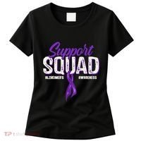Support Squad Alzheimers Awareness Purple Ribbon Women's T-Shirt thumb 0