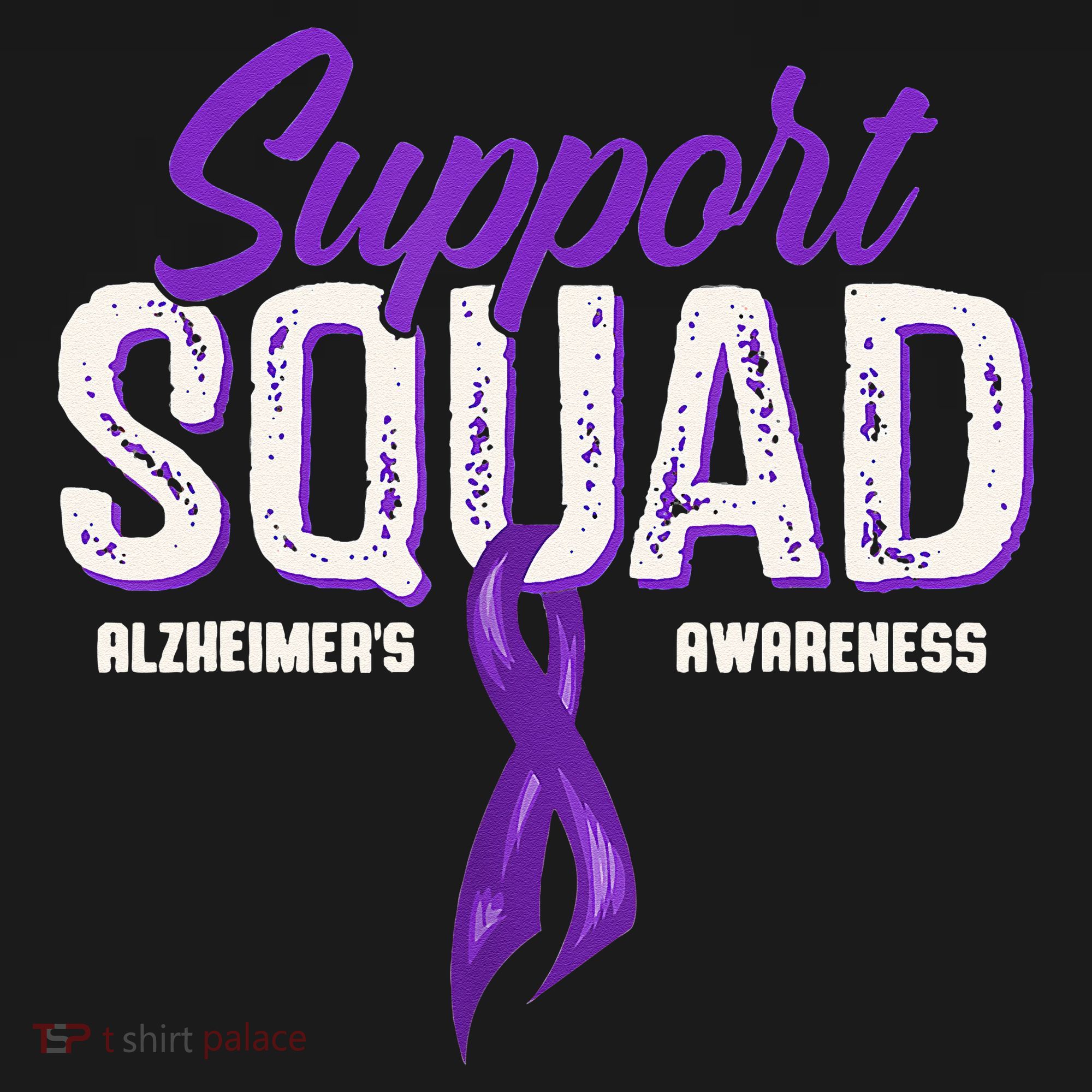Support Squad Alzheimers Awareness Purple Ribbon Women's T-Shirt