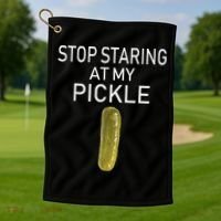 Stop Staring At My Pickle Dirty Halloween Costume Idea Golf Towel thumb 1