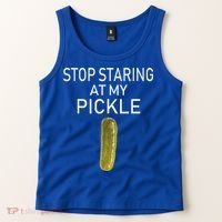 Stop Staring At My Pickle Dirty Halloween Costume Idea Tank Top thumb 2