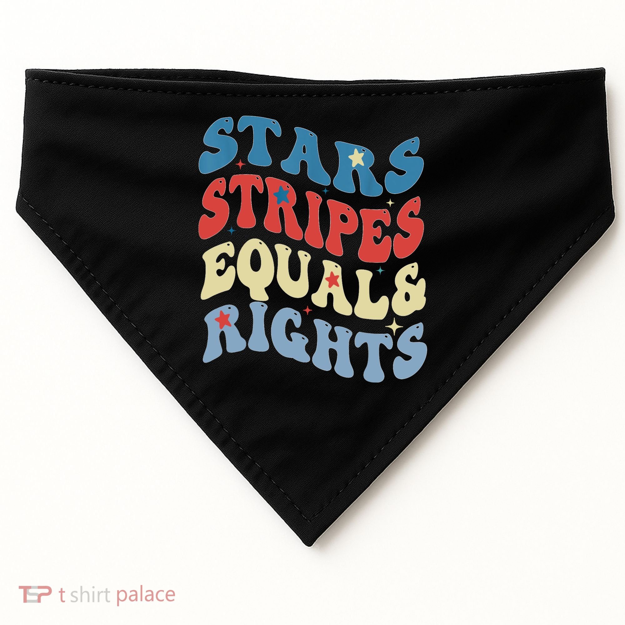 Stars Stripes And Equal Rights 4th Of July Womens Rights USA-Made Doggie Bandana