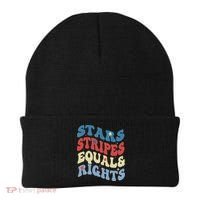 Stars Stripes And Equal Rights 4th Of July Womens Rights Beanie thumb 0