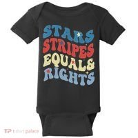 Stars Stripes And Equal Rights 4th Of July Womens Rights Baby Bodysuit thumb 0