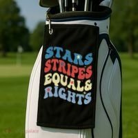 Stars Stripes And Equal Rights 4th Of July Womens Rights Golf Towel thumb 2