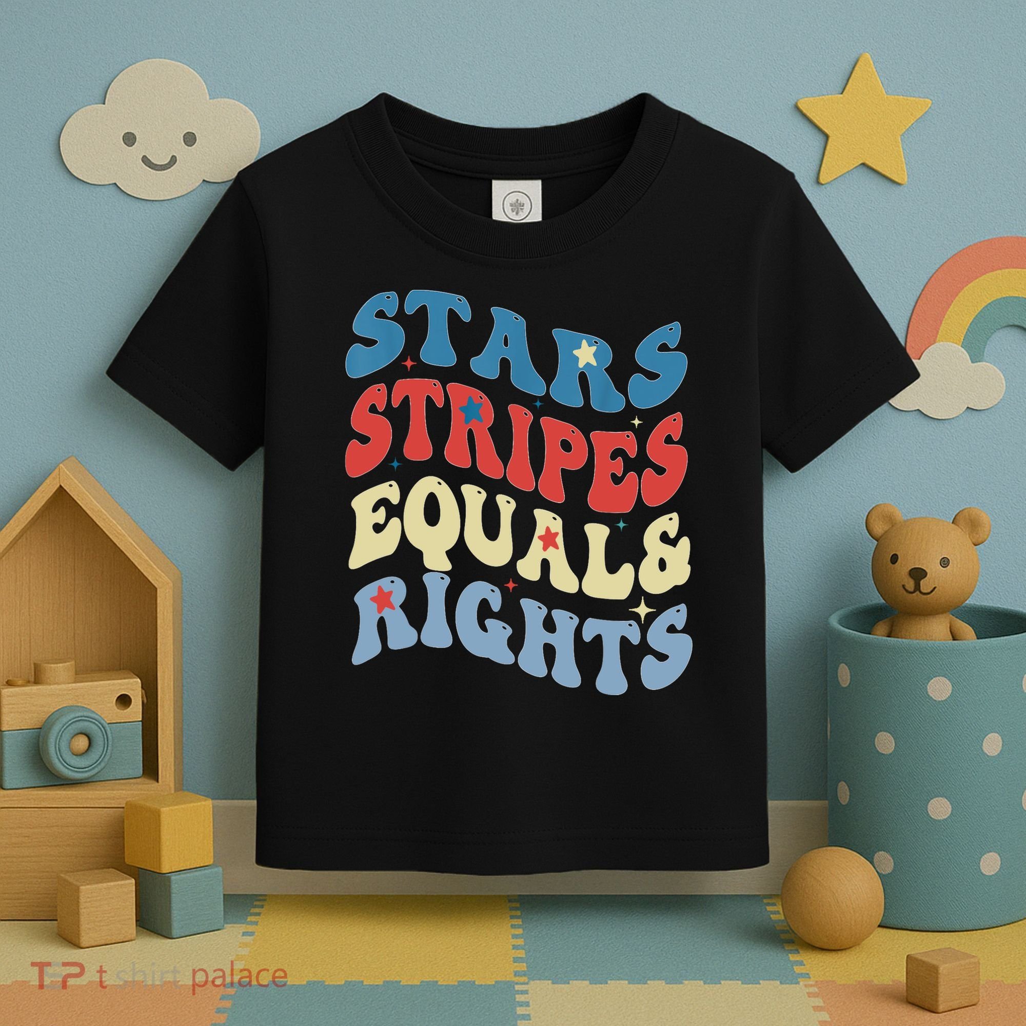 Stars Stripes And Equal Rights 4th Of July Womens Rights Toddler T-Shirt