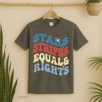 Stars Stripes And Equal Rights 4th Of July Womens Rights T-Shirt thumb 2