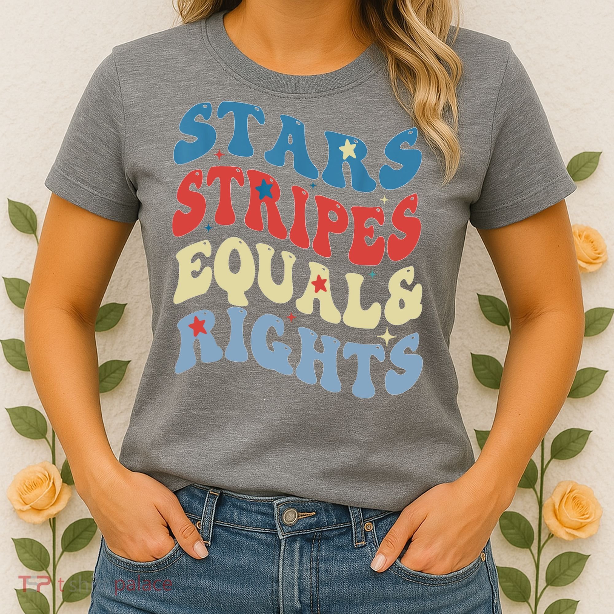 Stars Stripes And Equal Rights 4th Of July Womens Rights Women's T-Shirt