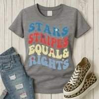 Stars Stripes And Equal Rights 4th Of July Womens Rights Women's T-Shirt thumb 3