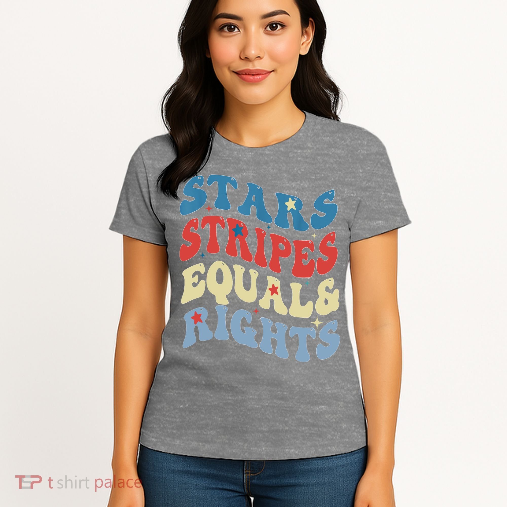 Stars Stripes And Equal Rights 4th Of July Womens Rights Women's T-Shirt