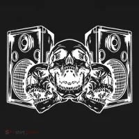 Skull Speakers Audio Gothic Regular Doggie Tank thumb 4