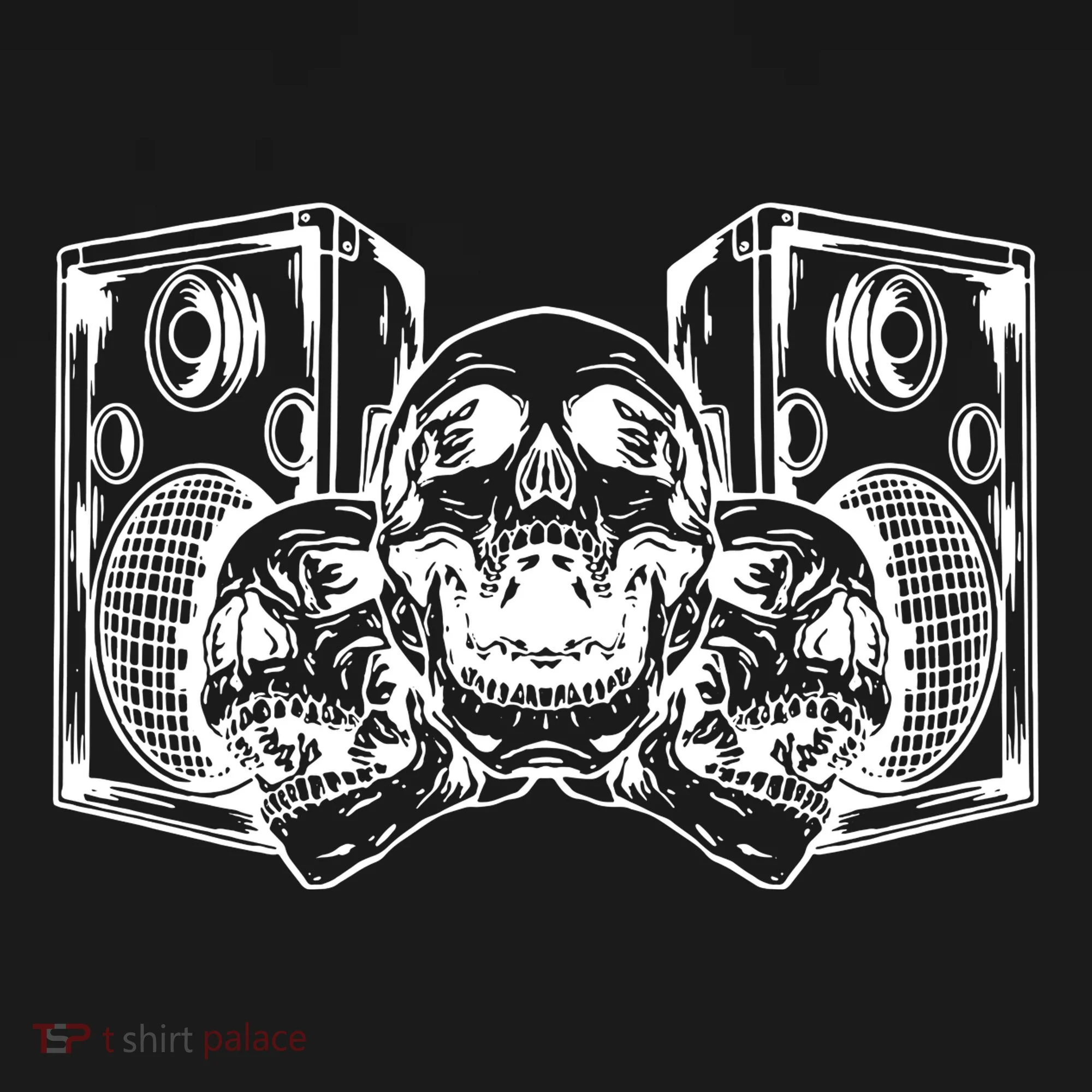 Skull Speakers Audio Gothic Regular Doggie Tank