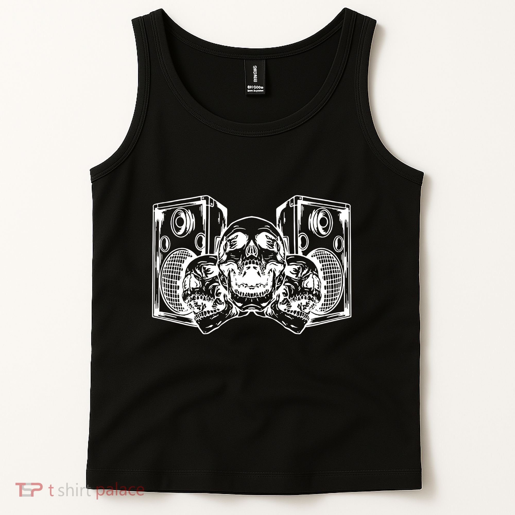 Skull Speakers Audio Gothic Regular Tank Top