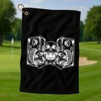 Skull Speakers Audio Gothic Regular Golf Towel thumb 1