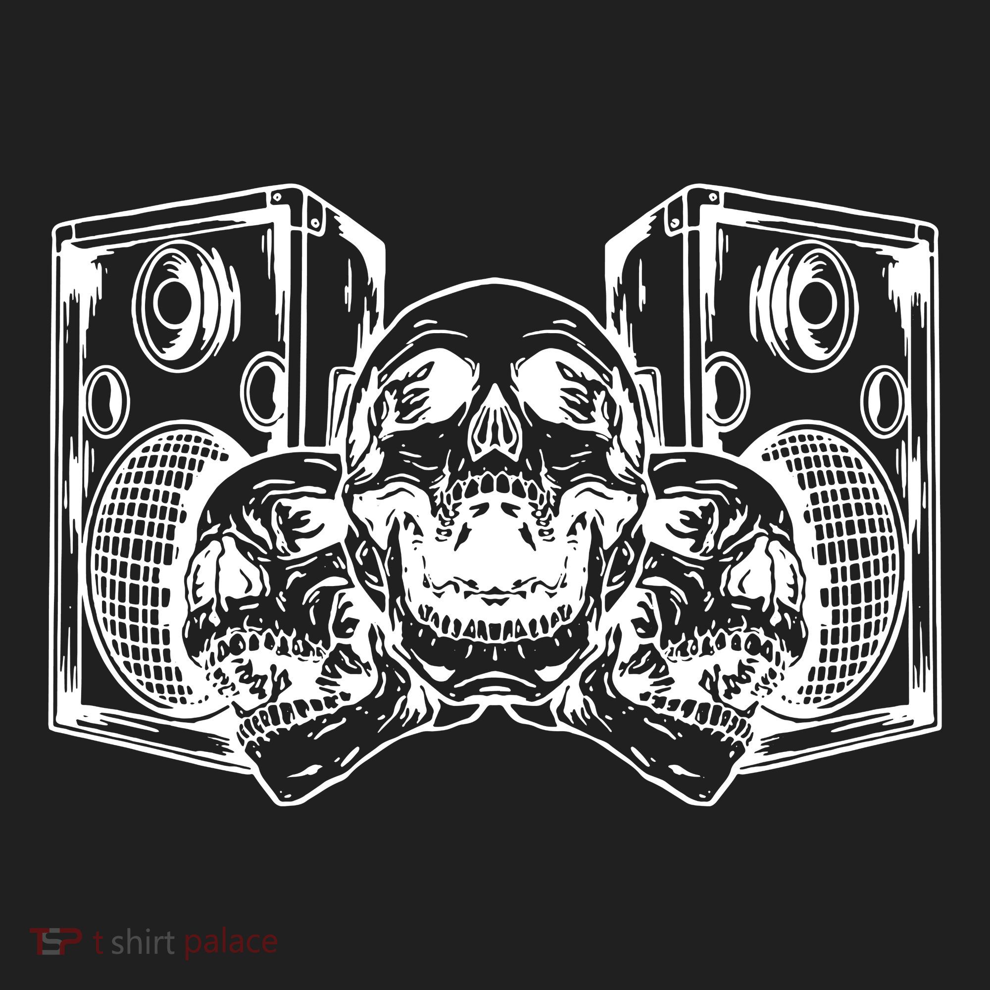 Skull Speakers Audio Gothic Regular Golf Towel