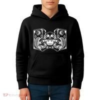 Skull Speakers Audio Gothic Regular Kids Hoodie thumb 4