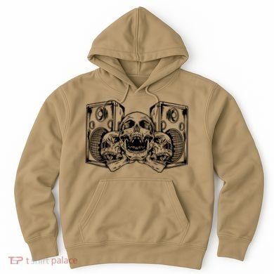 Skull Speakers Audio Gothic Regular Hoodie