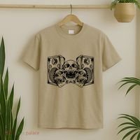 Skull Speakers Audio Gothic Regular T-Shirt thumb 2