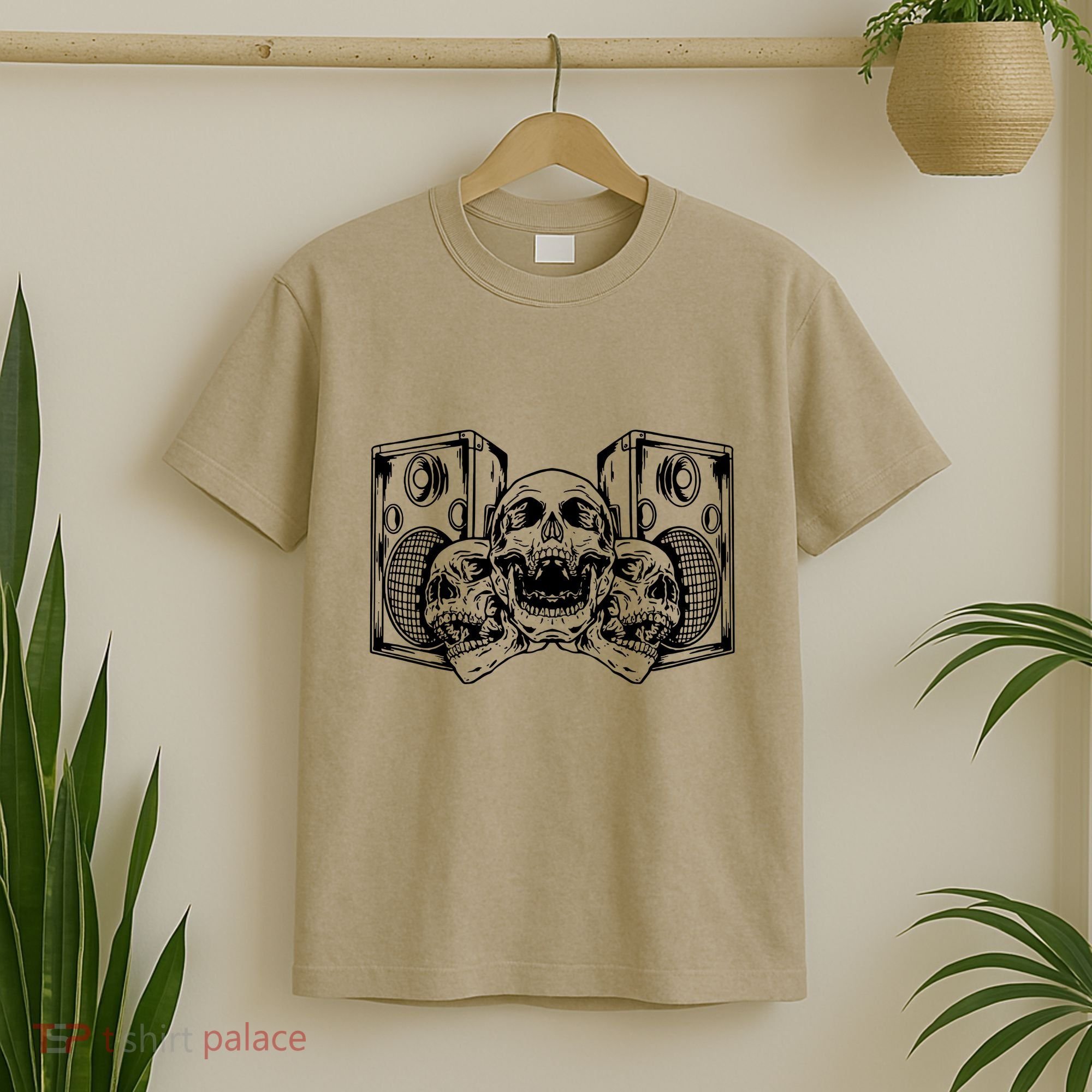 Skull Speakers Audio Gothic Regular T-Shirt