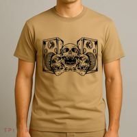 Skull Speakers Audio Gothic Regular T-Shirt thumb 3