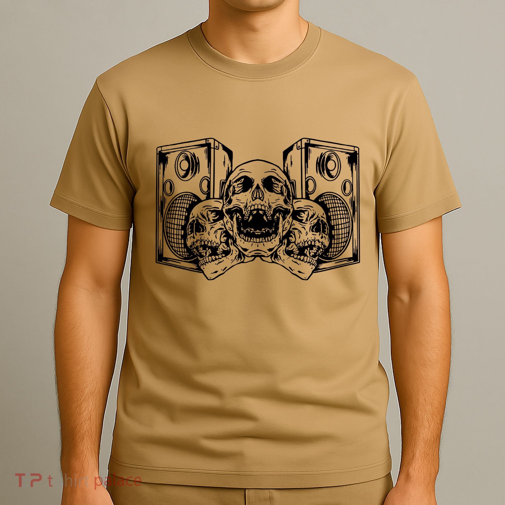 Skull Speakers Audio Gothic Regular T-Shirt
