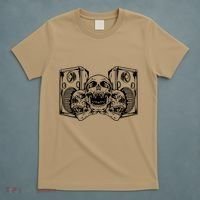 Skull Speakers Audio Gothic Regular T-Shirt thumb 5