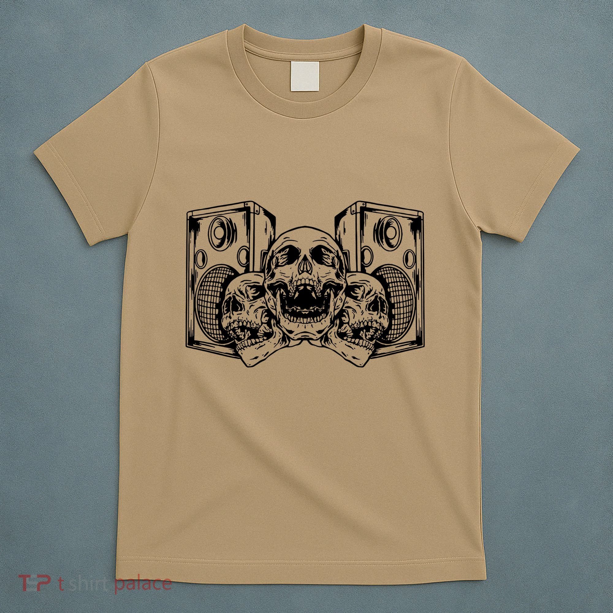 Skull Speakers Audio Gothic Regular T-Shirt